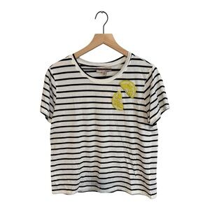 Philosophy Striped Tee With Beaded Lemon Slices Size M‎